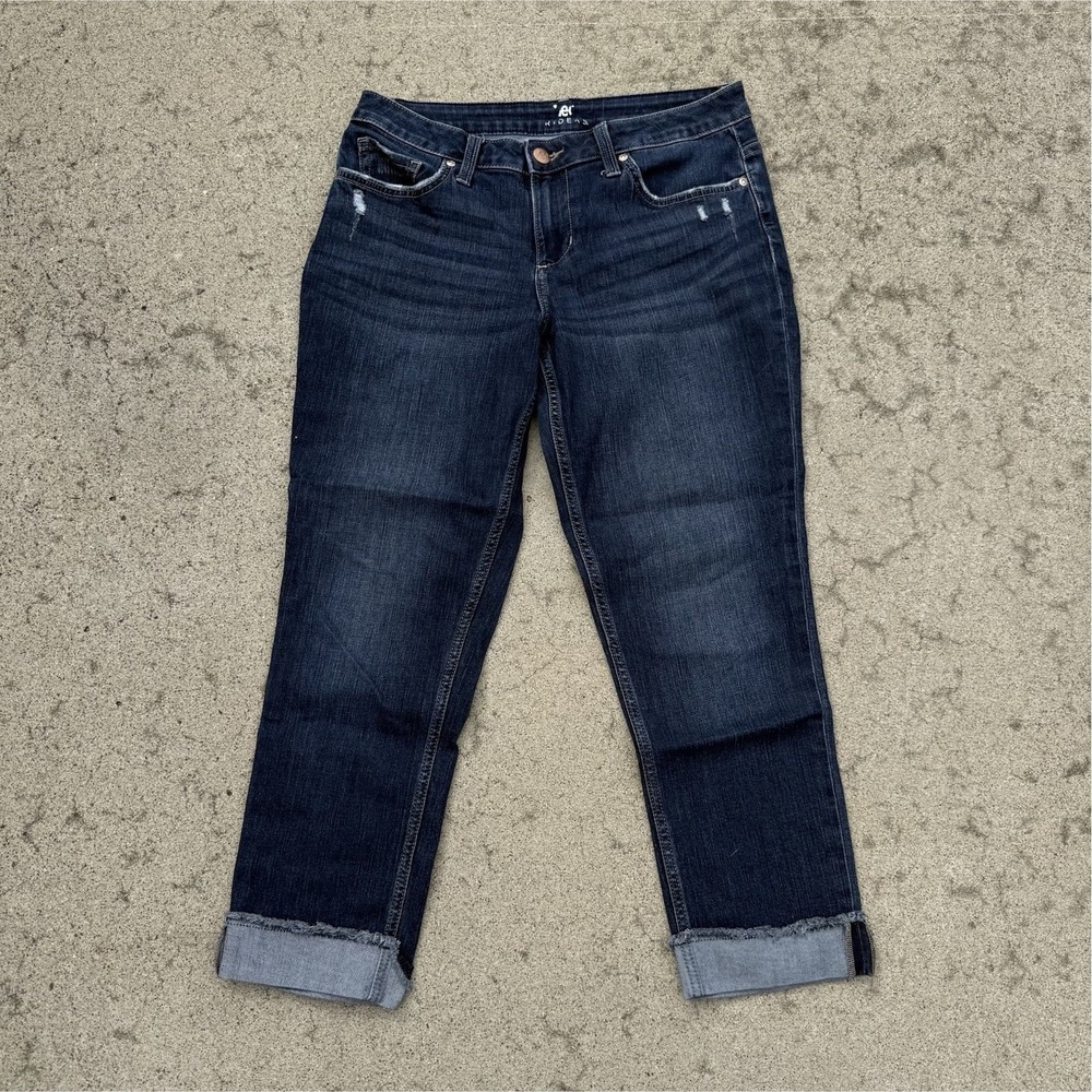 Lee Riders Cuffed Women's Blue Denim Jeans‎ 5-Pocket Medium Wash Stretch